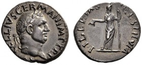 The Roman Empire   Vitellius, January – December 69  Denarius late April-20th December 69, AR 3.03 g. A VITELLIVS GERMAN IMP TR P Laureate head r. Rev...