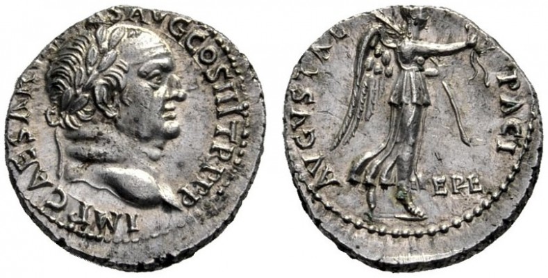 The Roman Empire   Vespasian, 69 – 79  Denarius, Ephesus 71, AR 3.27 g. IMP CAES...