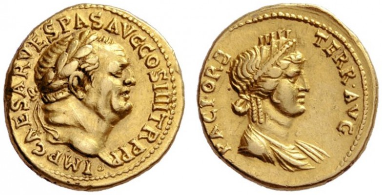 The Roman Empire   Vespasian, 69 – 79  Aureus, Ephesus 72-73, AV 7.29 g. IMP CAE...