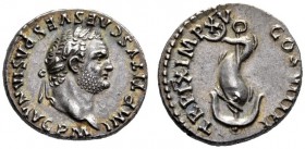 The Roman Empire   Titus augustus, 79 – 81  Denarius 1st January-30th June 80, AR 3.60 g. IMP TITVS CAESAR VESPASIAN AVG P M Laureate head r. Rev. TR ...
