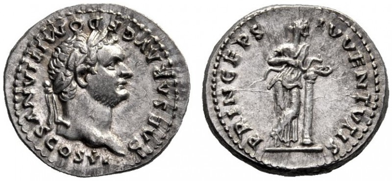 The Roman Empire   Domitian caesar, 69 – 81  Denarius 79, AR 3.51 g. CAESAR AVG ...