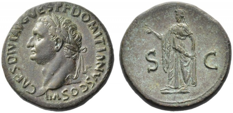 The Roman Empire   Domitian caesar, 69 – 81  Sestertius 80-81, Æ 24.91 g. CAES D...