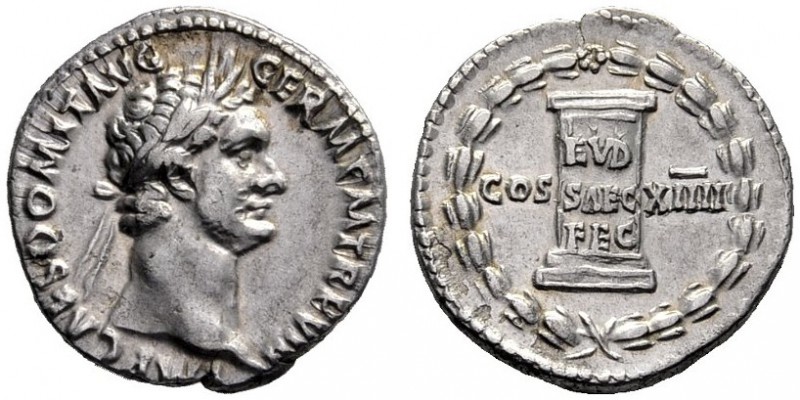 The Roman Empire   Domitian augustus, 81 – 96  Denarius 88, AR 3.45 g. IMP CAES ...