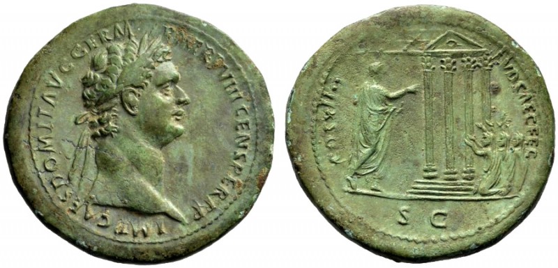 The Roman Empire   Domitian augustus, 81 – 96  Sestertius 88, Æ 26.91 g. IMP CAE...
