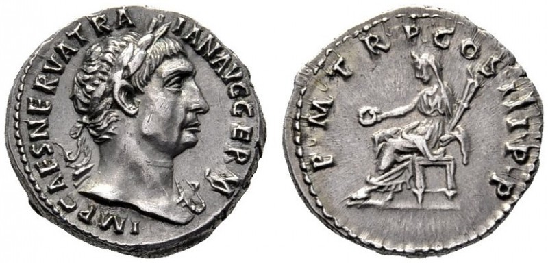 The Roman Empire   Trajan, 98 – 117  Denarius 100, AR 3.48 g. IMP CAES NERVA TRA...