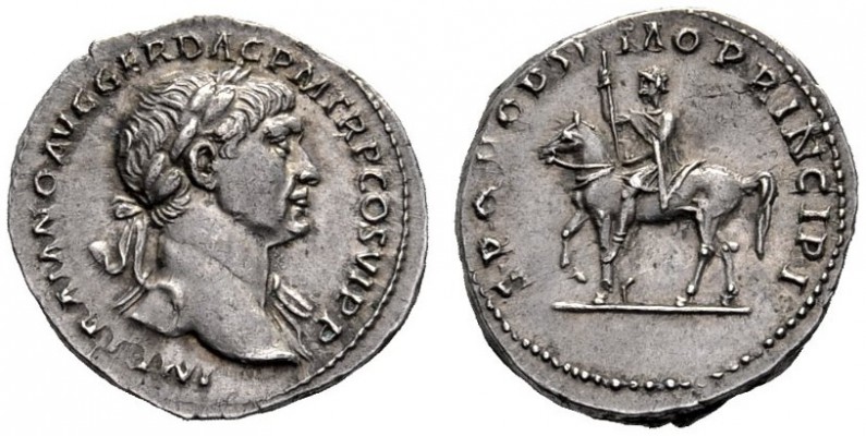 The Roman Empire   Trajan, 98 – 117  Denarius circa 112-114, AR 3.26 g. IMP TRAI...