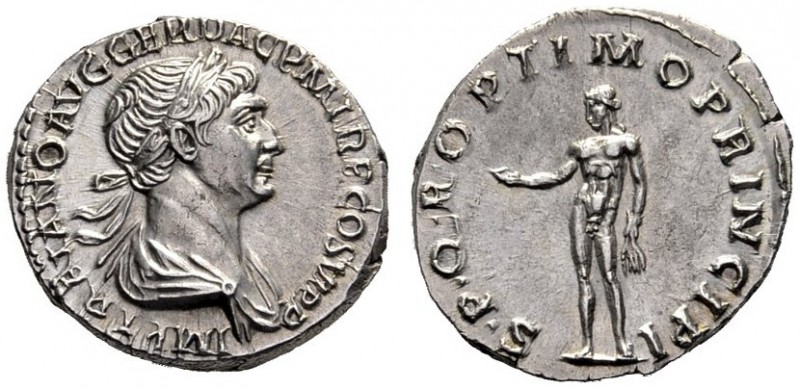 The Roman Empire   Trajan, 98 – 117  Denarius 113-114, AR 3.48 g. IMP TRAIANO AV...