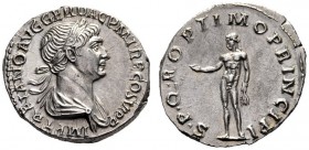 The Roman Empire   Trajan, 98 – 117  Denarius 113-114, AR 3.48 g. IMP TRAIANO AVG GER DAC P M TR P COS VI P P Laureate and draped bust r. Rev. S P Q R...