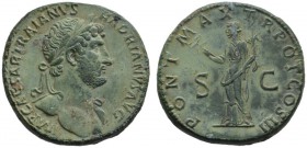The Roman Empire   Hadrian augustus, 118 – 137  Sestertius 119, Æ 29.47 g. IMP CAESAR TRAIANVS – HADRIANVS AVG Laureate bust r., with drapery on l. sh...
