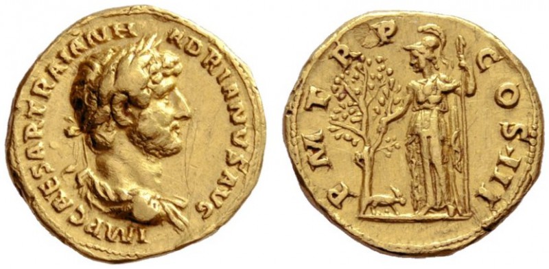 The Roman Empire   Hadrian augustus, 118 – 137  Aureus 119-122, AV 7.29 g. IMP C...