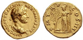 The Roman Empire   Hadrian augustus, 118 – 137  Aureus 119-122, AV 7.29 g. IMP CAESAR TRAIAN H – ADRIANVS AVG Laureate and draped bust r. Rev. P M TR ...
