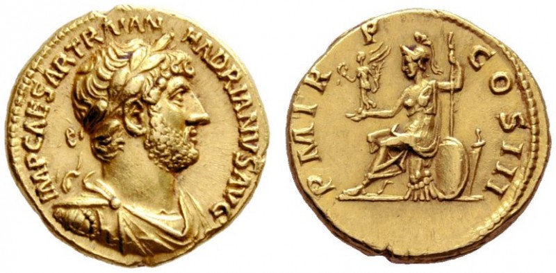 The Roman Empire   Hadrian augustus, 118 – 137  Aureus 119-122, AV 7.34 g. IMP C...