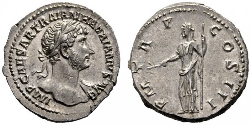 The Roman Empire   Hadrian augustus, 118 – 137  Denarius 119-122, AR 3.43 g. IMP...