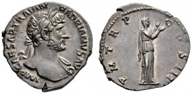 The Roman Empire   Hadrian augustus, 118 – 137  Denarius 119-122, AR 3.50 g. IMP CAESAR TRAIAN HADRIANVS AVG Laureate bust r., with drapery on l. shou...