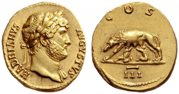 The Roman Empire   Hadrian augustus, 118 – 137  Aureus 125-128, AV 6.87 g. HADRI...