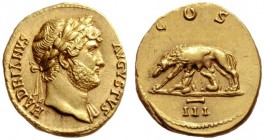 The Roman Empire   Hadrian augustus, 118 – 137  Aureus 125-128, AV 6.87 g. HADRIANVS – AVGVSTVS Laureate bust r., with drapery on l. shoulder. Rev. CO...