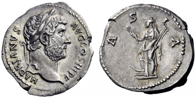 The Roman Empire   Hadrian augustus, 118 – 137  Denarius 134-138, AR 3.26 g. HAD...