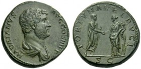 The Roman Empire   Hadrian augustus, 118 – 137  Sestertius 134-138, Æ 29.30 g. HADRIANVS AVG – COS IIII P P Bareheaded and draped bust r. Rev. FORTVNA...