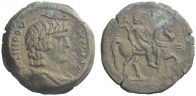 The Roman Empire   Antinous, favourite of Hadrian  Drachm, Alexandria 134-135, Æ 8.73 g. ANTINOOV – HPωOC Draped bust r.; above, lotus flower. Rev. An...