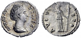 The Roman Empire   Faustina I, wife of Antoninus Pius   Diva Faustina.  Denarius after 141, AR 2.96 g. DIVA FAV – STINA Draped bust r. Rev. AVGV – STA...