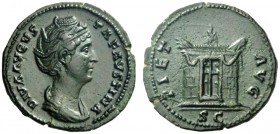 The Roman Empire   Faustina I, wife of Antoninus Pius   Diva Faustina.  As after 141, Æ 8.88 g. DIVA AVGVS – TA FAVSTINA Diademed and draped bust r. R...