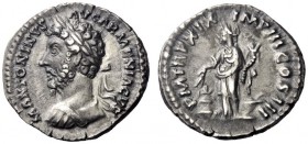 The Roman Empire   Marcus Aurelius augustus, 161 – 180  Denarius 165, AR 3.33 g. M ANTONINVS – AVG ARMENIACVS Laureate and cuirassed bust l. Rev. P M ...