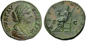 The Roman Empire   Faustina II, wife of Marcus Aurelius   Diva Faustina  . Sestertius after 176, Æ 24.36 g. DIVA FAV – STINA PIA Draped bust r. AETERN...