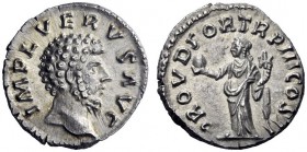 The Roman Empire   Lucius Verus , 161 – 169  Denarius 162-163, AR 3.41 g. IMP L VERVS AVG Bare head r. Rev. PROV DEOR TR P III COS II Providentia stan...