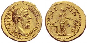 The Roman Empire   Pescennius Niger, June 193 – end of 194  Aureus, Caesarea Cappadociae 193-194, AV 7.23 g. IMP CΛES PESC – NIGER IVST ΛVG Laureate h...