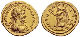 The Roman Empire   Septimius Severus, 193 – 211  Aureus, Laodicaea ad Mare 198-202, AV 7.15 g. L SEPT SEV AVG IM – P XI PART MAX Laureate and cuirasse...