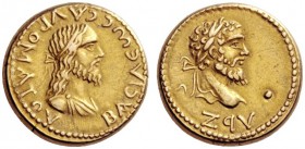 The Roman Empire   Septimius Severus, 193 – 211   Sauromathes II, king of Bosphorus with Septimius Severus.  Stater 200-201, EL 7.80 g. BACIΛEΩC CAVΡO...