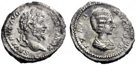 The Roman Empire   Septimius Severus, 193 – 211  Denarius 201, AR 3.29 g. SEVERVS AVG – PART MAX Laureate head of S. Severus r. Rev. IVLIA AVGVSTA Dra...