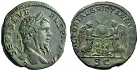 The Roman Empire   Septimius Severus, 193 – 211  Sestertius 202-210, Æ 22.43 g. L SEPT SEV – ERVS PIVS AVG Laureate head r. Rev. VICTORIAE BRITTANICAE...