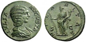 The Roman Empire   Julia Domna, wife of Septimius Severus  As 196-211, Æ 9.58 g. IVLIA AVGVSTA Draped bust r. Rev. H – IL – A – RITAS S – C Hilaritas ...