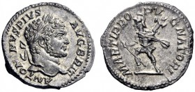 The Roman Empire   Caracalla augustus, 198 – 217  Denarius 210-213, AR 3.35 g. ANTONINVS PIVS – AVG BRIT Laureate head r. Rev. MARTI PRO – PVGNATORI M...