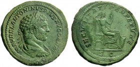 The Roman Empire   Caracalla augustus, 198 – 217  Sestertius 214-217, Æ 29.60 g. M AVREL ANTONINVS PIVS AVG GERM Laureate, draped and cuirassed bust r...