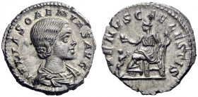 The Roman Empire   Julia Soemias, mother of Elagabalus  Denarius 218-222, AR 3.00 g. IVLIA SOEMIAS AVG Draped bust r. Rev. VENVS CAELESTIS Venus, diad...