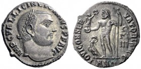 The Roman Empire   Licinius I, 308 – 324  Follis, Antiochia 313-314, Æ 3.93 g. IMP C VAL LICIN LICINIVS P F AVG Laureate head r. Rev. IOVI CONSER – VA...