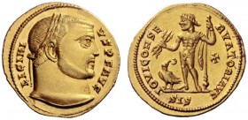 The Roman Empire   Licinius I, 308 – 324  Aureus, Siscia 316, AV 5.12 g. LICINI – VS P F AVG Laureate head r. Rev. IOVI CONSE – RVATORI AVG Jupiter st...