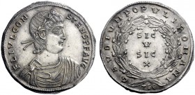 The Roman Empire   Constans augustus, 337 – 350  Medallion of four heavy siliquae or three light miliarenses, Thessalonica circa 342, AR 13.37 g. FL I...