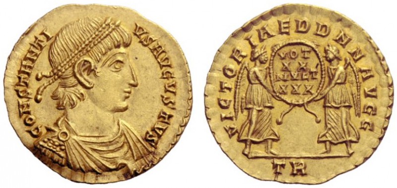 The Roman Empire   Constantius II augustus, 337 – 361  Solidus, Treveri 347-348,...