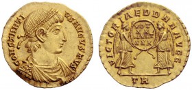 The Roman Empire   Constantius II augustus, 337 – 361  Solidus, Treveri 347-348, AV 4.43 g. CONSTANTI – VS AVGVSTVS Pearl-diademed, draped and cuirass...