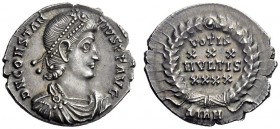 The Roman Empire   Constantius II augustus, 337 – 361  Heavy siliqua, Sirmium circa 351-355, AR 3.23 g. DN CONSTAN – TIVS P F AVG Pearl-diademed, drap...