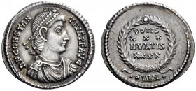 The Roman Empire   Constantius II augustus, 337 – 361  Siliqua, Sirmium 355-361, AR 2.92 g. DN CONSTAN – TIVS P F AVG Pearl-diademed, draped and cuira...