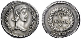 The Roman Empire   Constantius Gallus, 351 – 354  Siliqua, Sirmium 351-354, AR 3.40 g. D N CONSTANTI – VS NOB CAES Bare head r. Rev. Laurel wreath wit...
