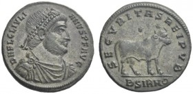 The Roman Empire   Julian II, 360 – 363  Æ1, Sirmium 361-363, Æ 8.68 g. D N FL CL IVLI – ANVS P F AVG Pearl-diademed, draped and cuirassed bust r. Rev...