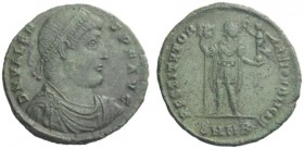 The Roman Empire   Valens, 364 – 378  Æ1, Nicomedia 364-367, Æ 7.90 g. D N VALEN – S P F AVG Pearl-diademed, draped and cuirassed bust r. Rev. RESTITV...