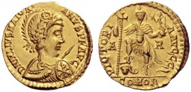 The Roman Empire   Majorian, 457 – 461  Solidus, Arelate ”Comitatesian mint” 457-461, AV 4.24 g. D N IVLIVS MAIORI – ANVS P F AVG Helmeted, diademed, ...