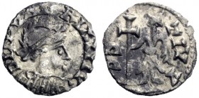 The Roman Empire   Majorian, 457 – 461  Half-siliqua (?), uncertain mint in Northern Gaul 457-461, AR 0.51 g. D N MAIORIANIV Helmeted, diademed, drape...