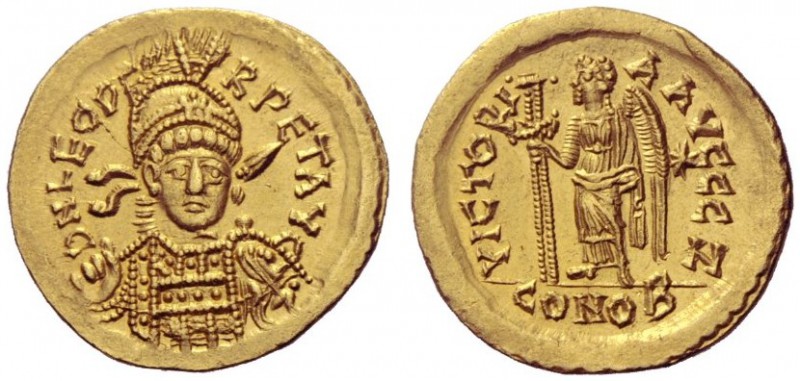 The Roman Empire   Leo I, 457 – 474  Solidus, Constantinopolis 462-466, AV 4.47 ...